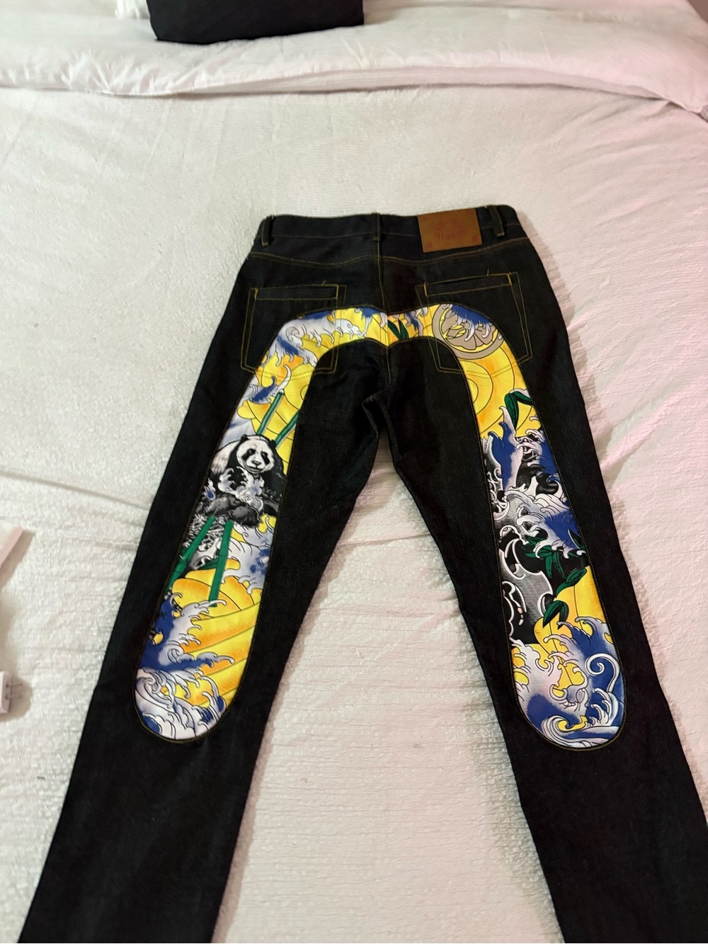 Navy blue Evisu jeans